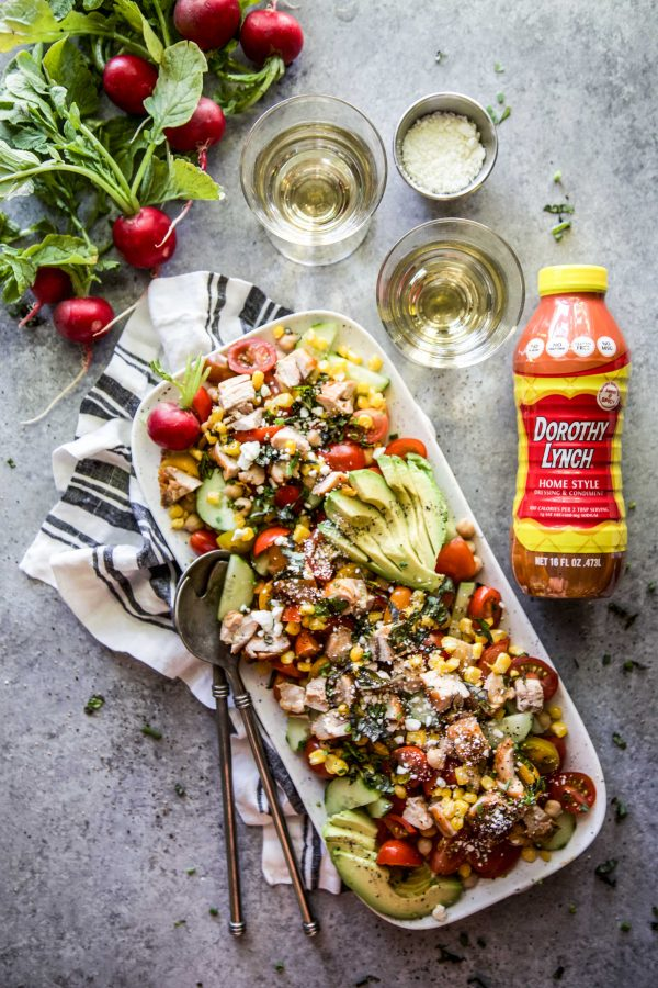 Summer Chickpea Salad with Dorothy Lynch Grilled Chicken.
