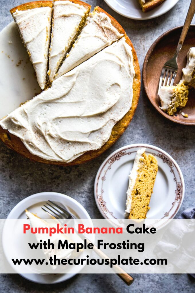 pumpkin banana cake with maple frosting www.thecuriousplate.com