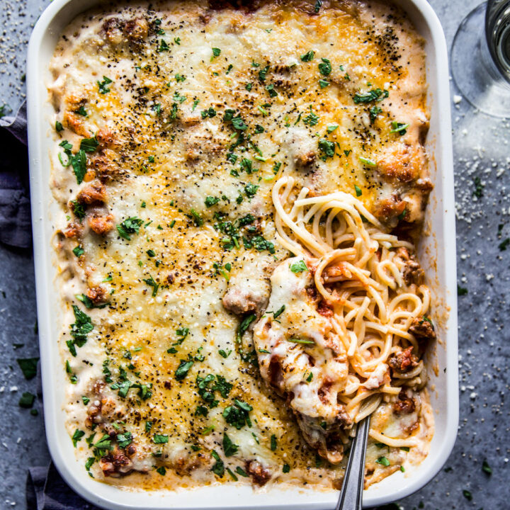 Spaghetti Alfredo Casserole