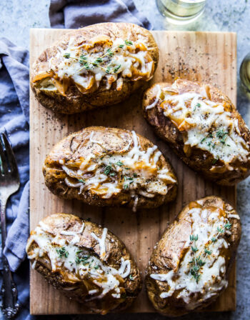 french onion baked potatoes www.thecuriousplate.com