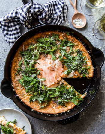 high protein herbed skillet pancake www.thecuriousplate.com