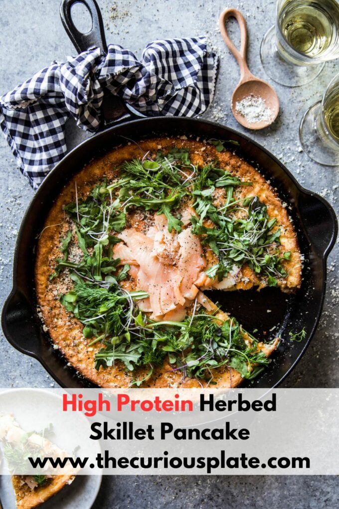 high protein herbed skillet pancake www.thecuriousplate.com