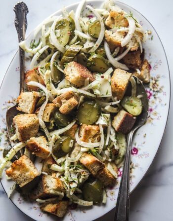 Pickle panzanella salad