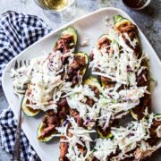 BBQ Pulled Pork Stuffed Zucchini