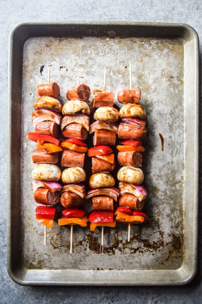 skewers ready to be grilled