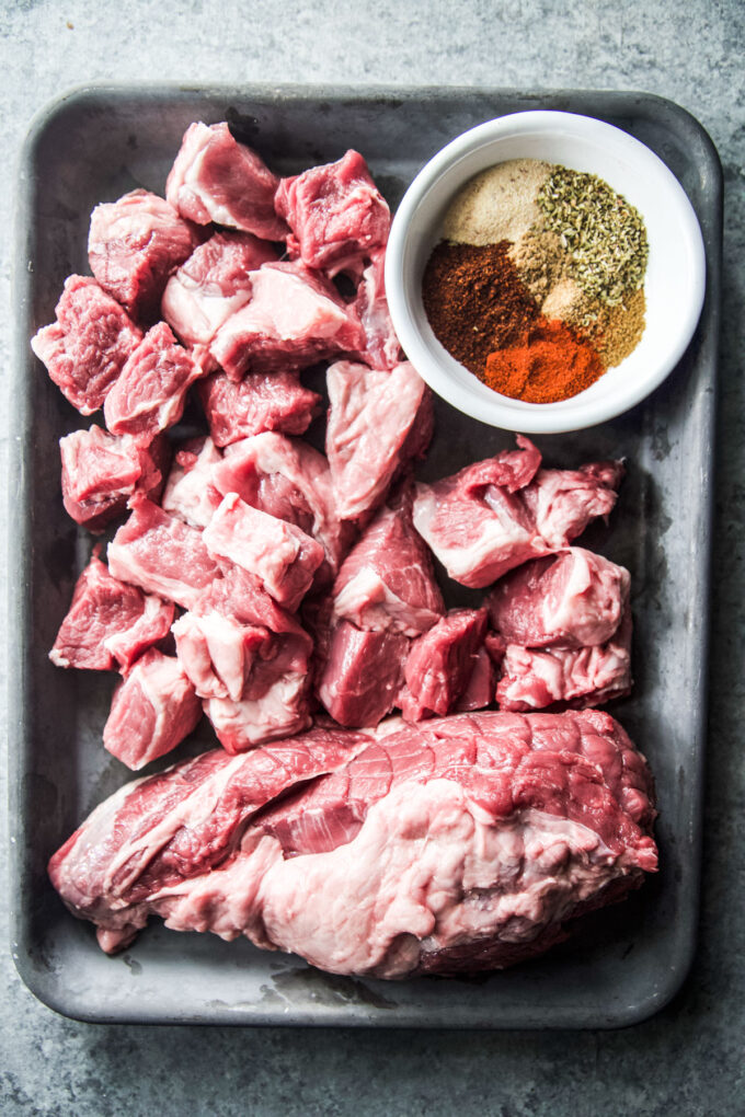 american lamb shoulder on a baking sheet