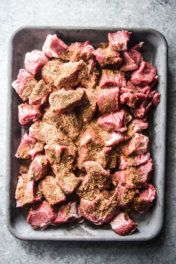 american lamb shoulder covered in spices