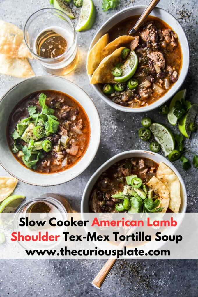 Slow Cooker American Lamb Shoulder Tex-Mex Tortilla Soup www.thecuriousplate.com