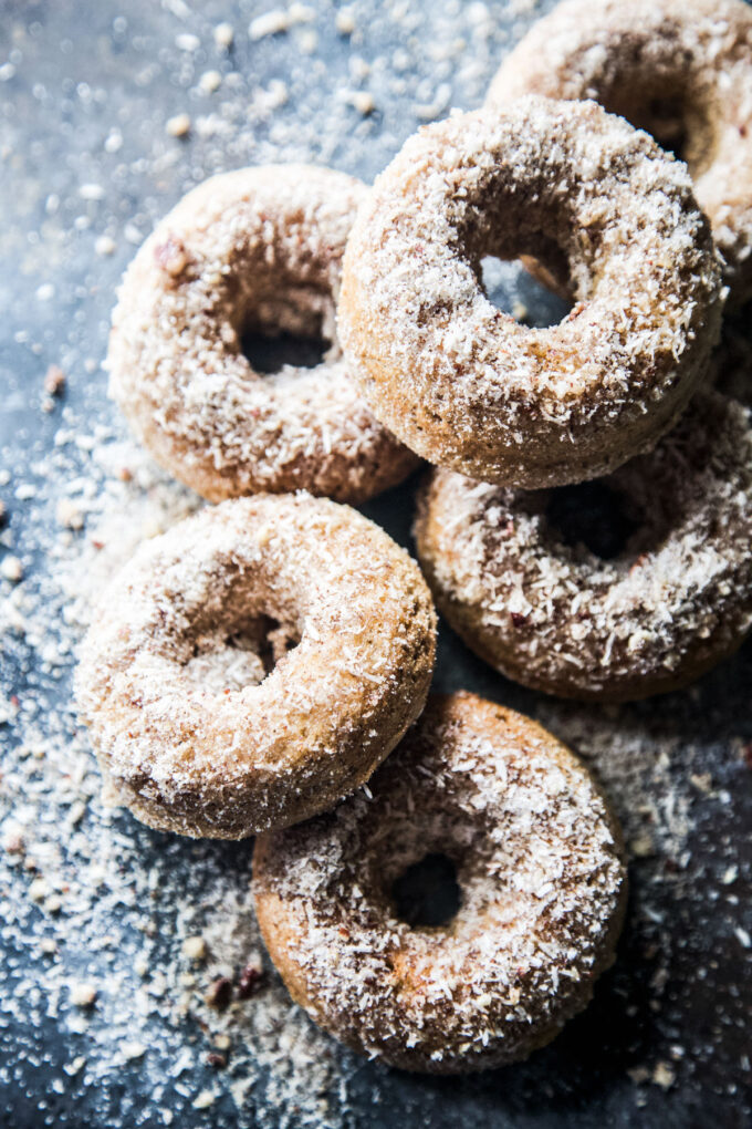 Coconut Cardamom Pecan Baked Doughnuts