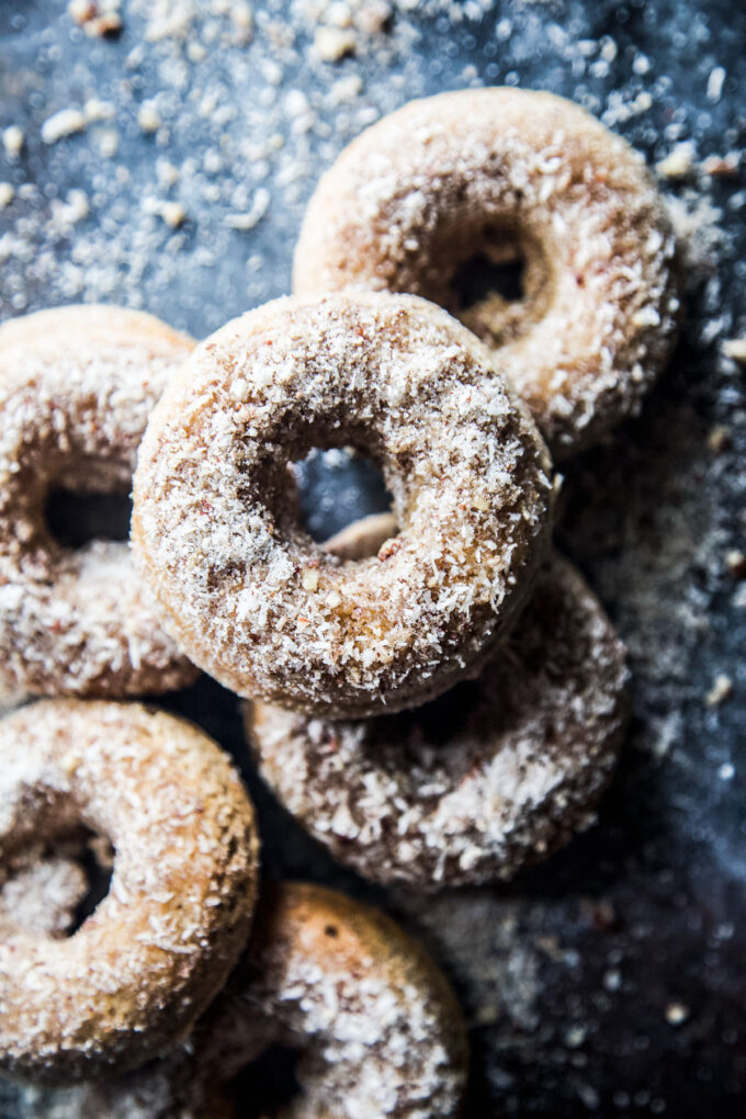 Coconut Cardamom Pecan Baked Doughnuts