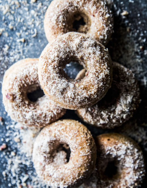 Coconut Cardamom Pecan Baked Doughnuts