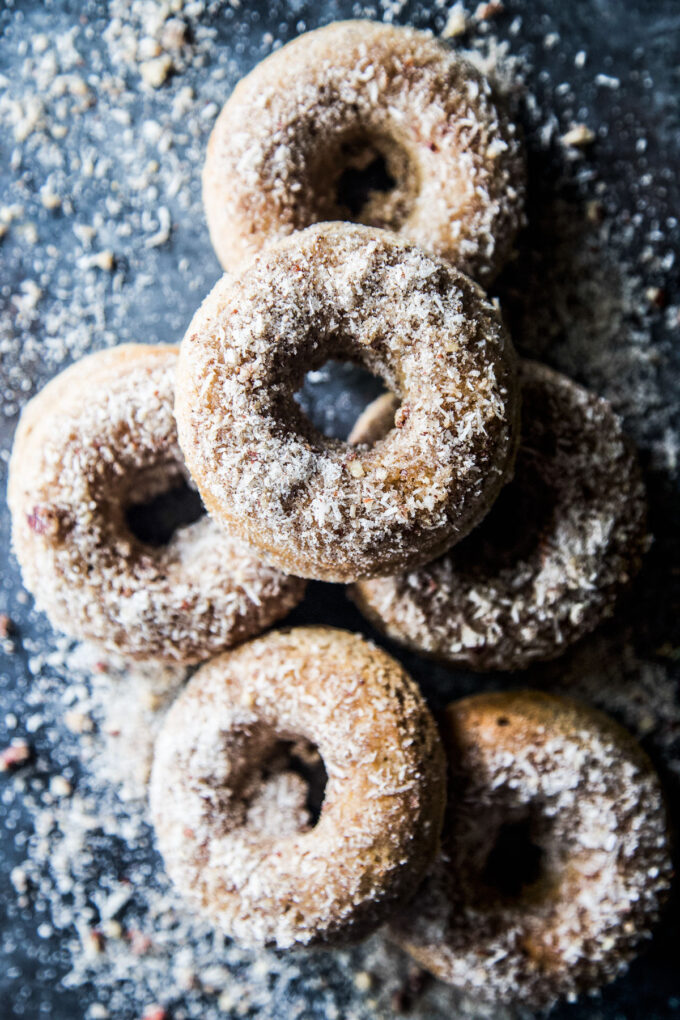 Coconut Cardamom Pecan Baked Doughnuts