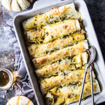 cheesy beef & pumpkin enchiladas