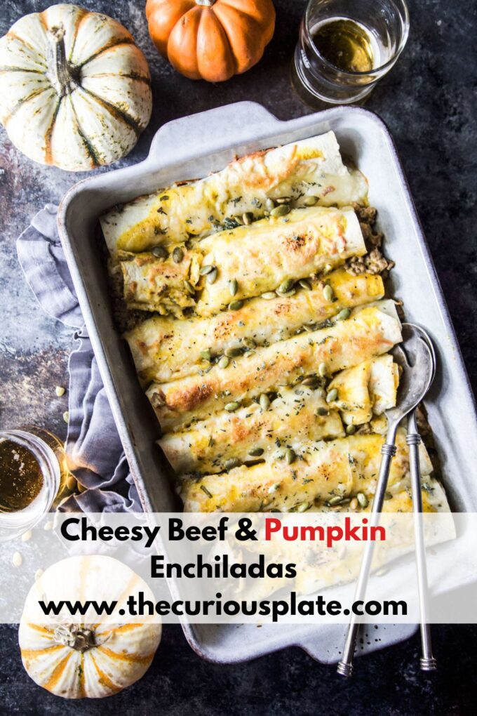 cheesy beef & pumpkin enchiladas