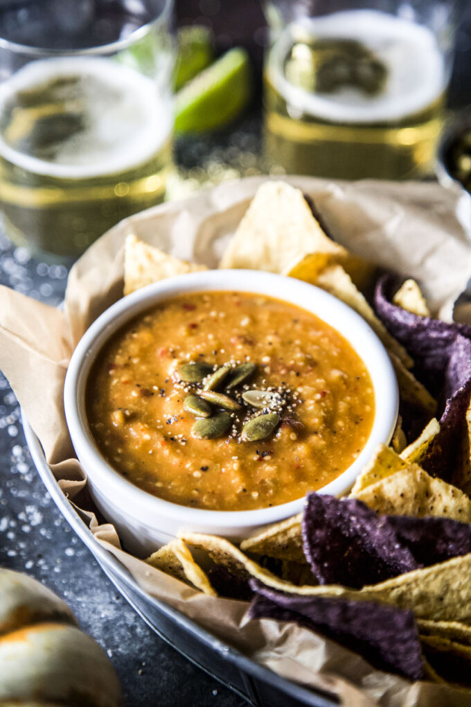 spiced pumpkin tomatillo salsa www.thecuriousplate.com