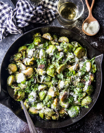 Fried Brussels Sprouts with Lemon and Mint