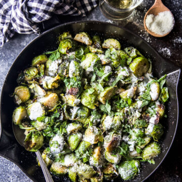 Fried Brussels Sprouts with Lemon and Mint