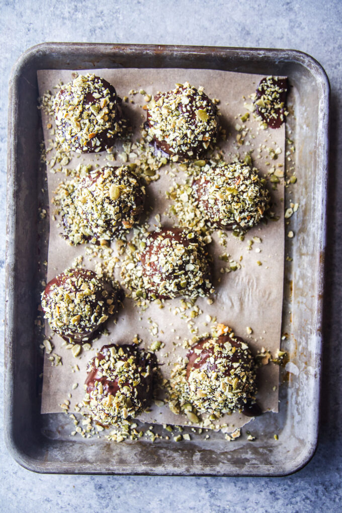 Leftover Pumpkin Pie Bites with Crushed Pepitas