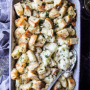 Cheesy Cauliflower Casserole with Garlic Bread Crust