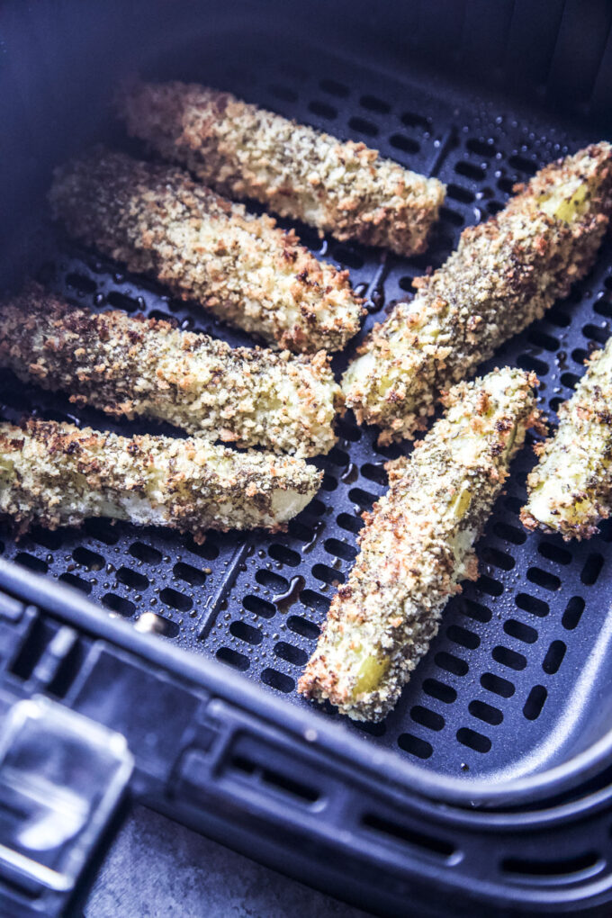 Air Fryer Za'atar Pickles with Bloody Mary Sauce