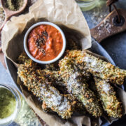 Air Fryer Za'atar Pickles with Bloody Mary Sauce