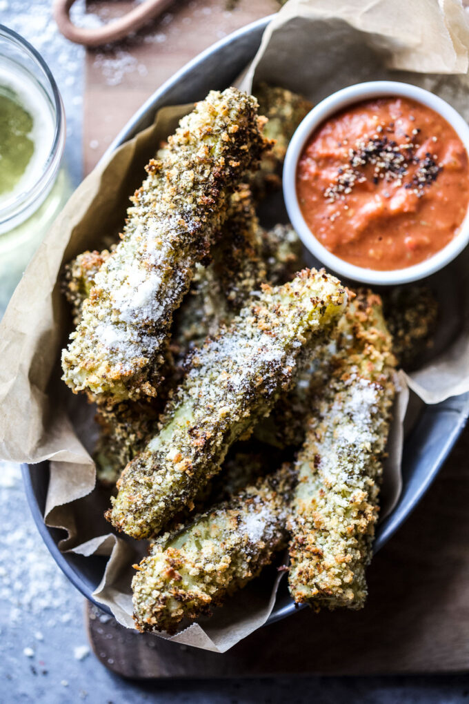 Air Fryer Za'atar Pickles with Bloody Mary Sauce