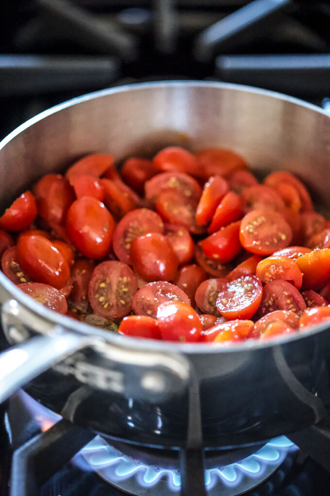 tomatoes in a skillet