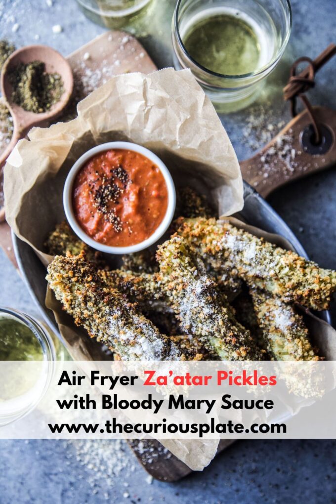 Air Fryer Za'atar Pickles with Bloody Mary Sauce