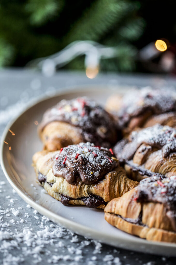 Peppermint Brownie Batter Croissants