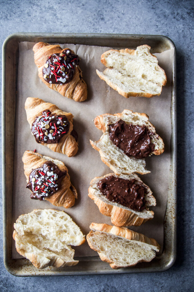 croissants with brownie batter