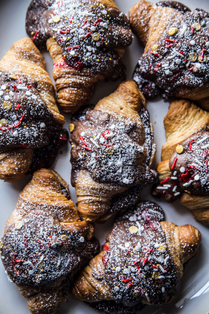 Peppermint Brownie Batter Croissants