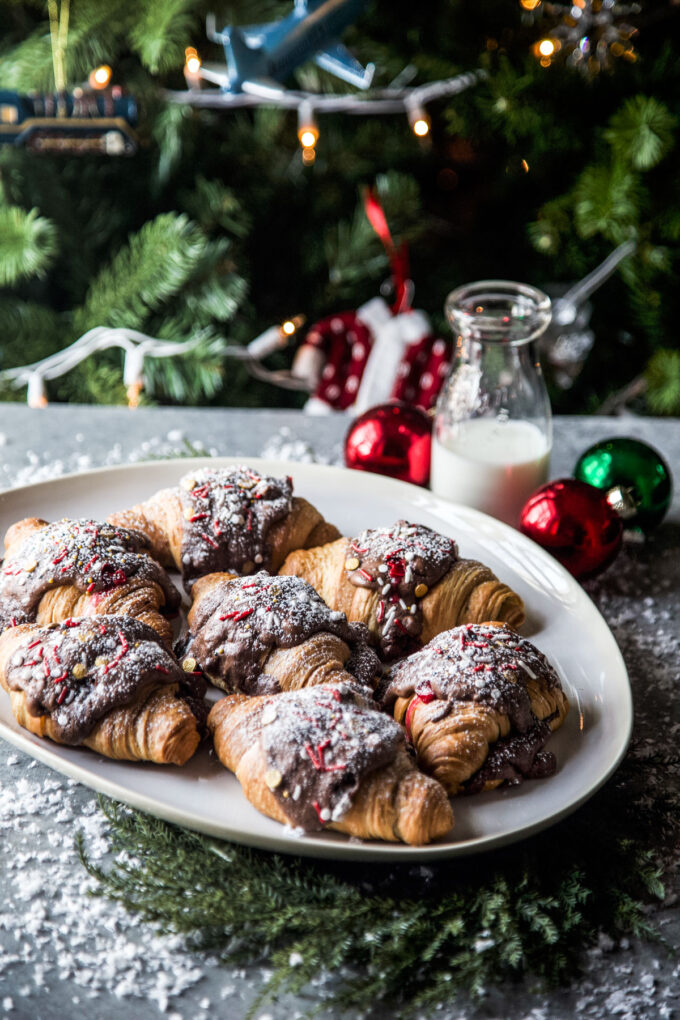 Peppermint Brownie Batter Croissants