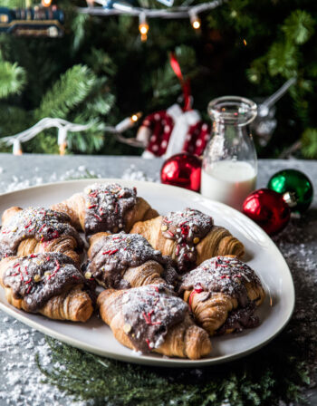 Peppermint Brownie Batter Croissants