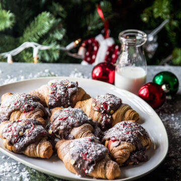 Peppermint Brownie Batter Croissants