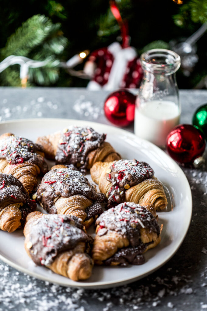 Peppermint Brownie Batter Croissants