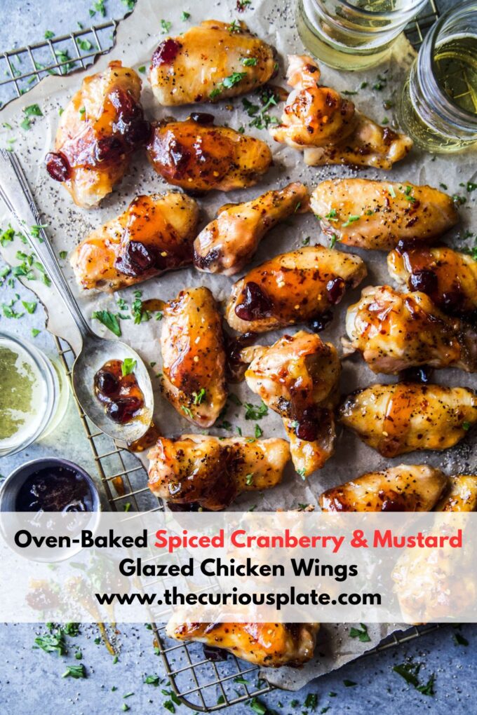 Oven-Baked Spiced Cranberry & Mustard Glazed Chicken Wings