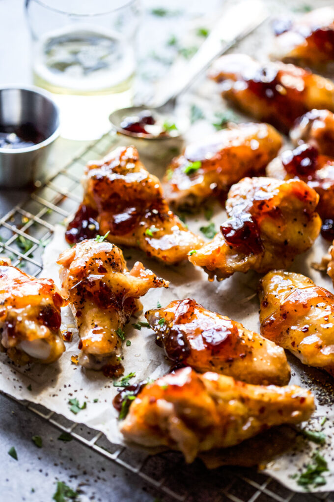 Oven-Baked Spiced Cranberry & Mustard Glazed Chicken Wings 