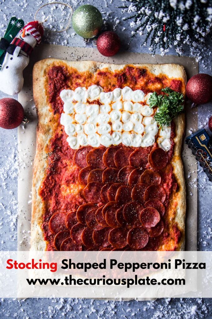 stocking shaped pepperoni pizza