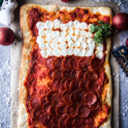 stocking shaped pepperoni pizza