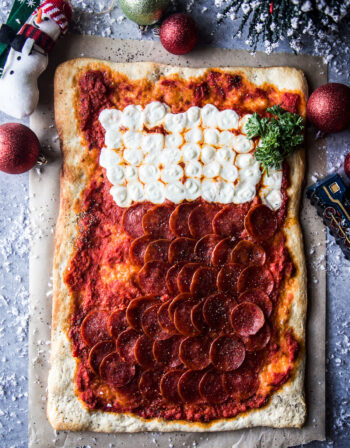 stocking shaped pepperoni pizza