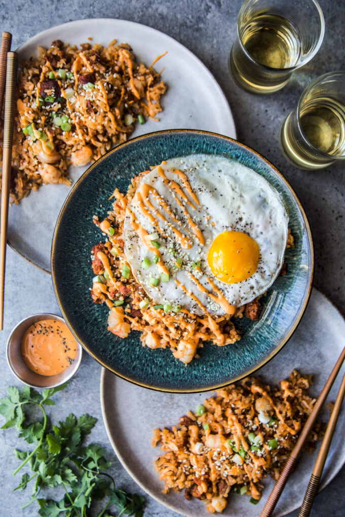 chorizo and shrimp fried rice