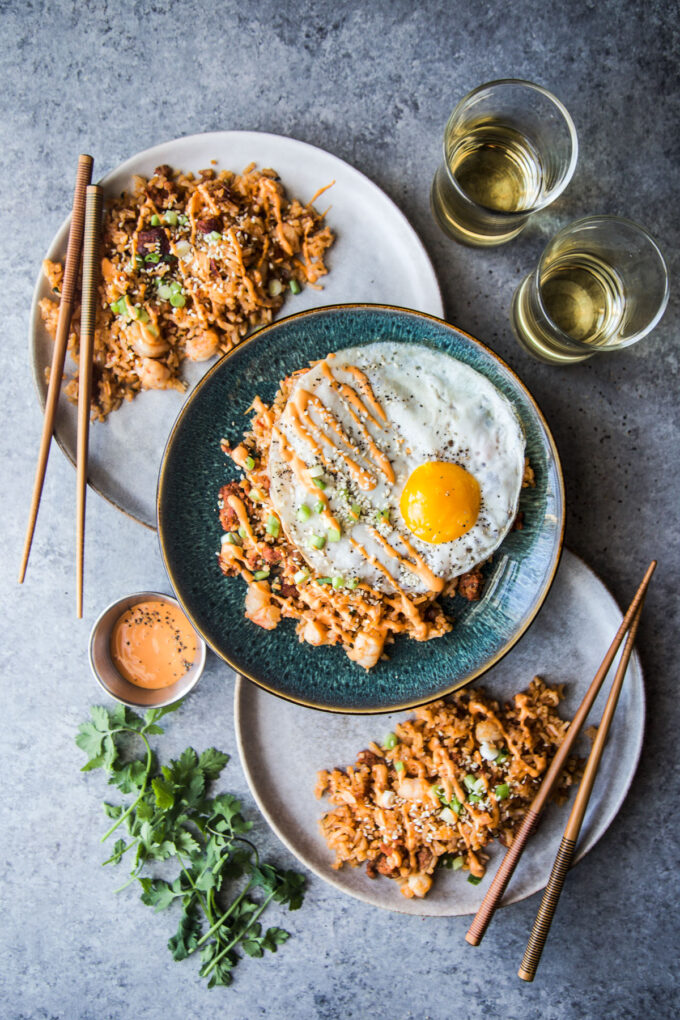 chorizo and shrimp fried rice