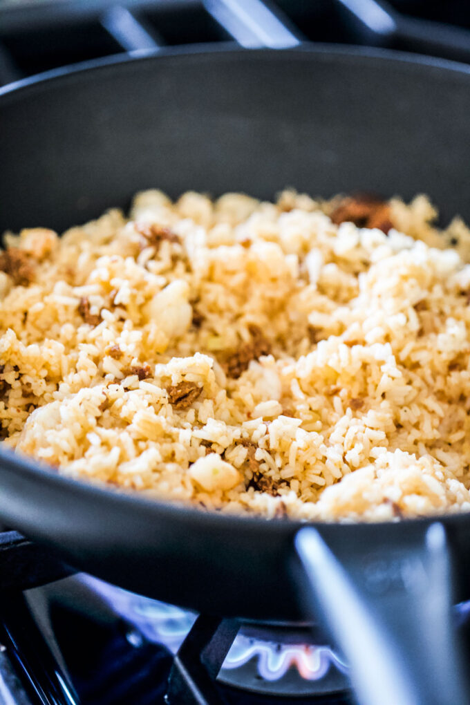 chorizo and shrimp fried rice