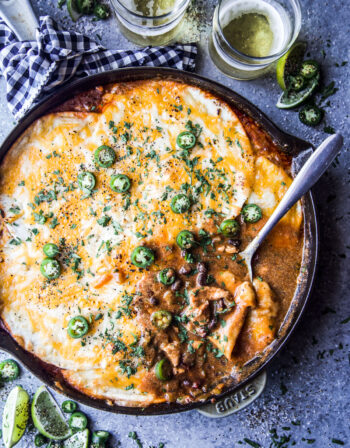 High-Protein Chipotle Chicken Enchilada Skillet