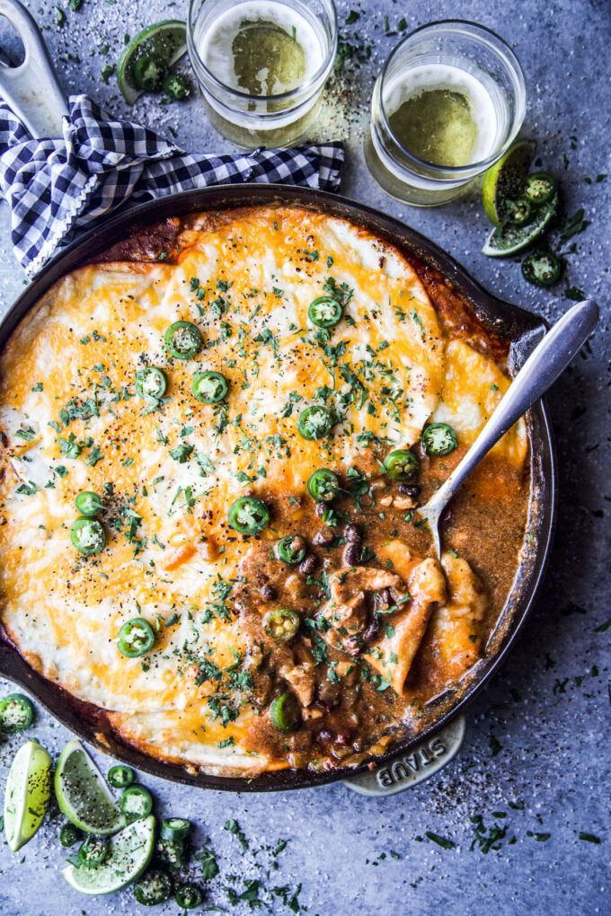 High-Protein Chipotle Chicken Enchilada Skillet