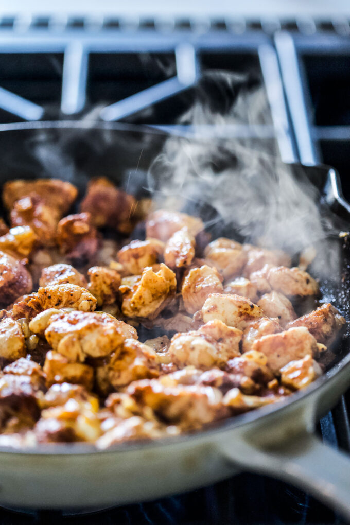 chipotle chicken in a skillet