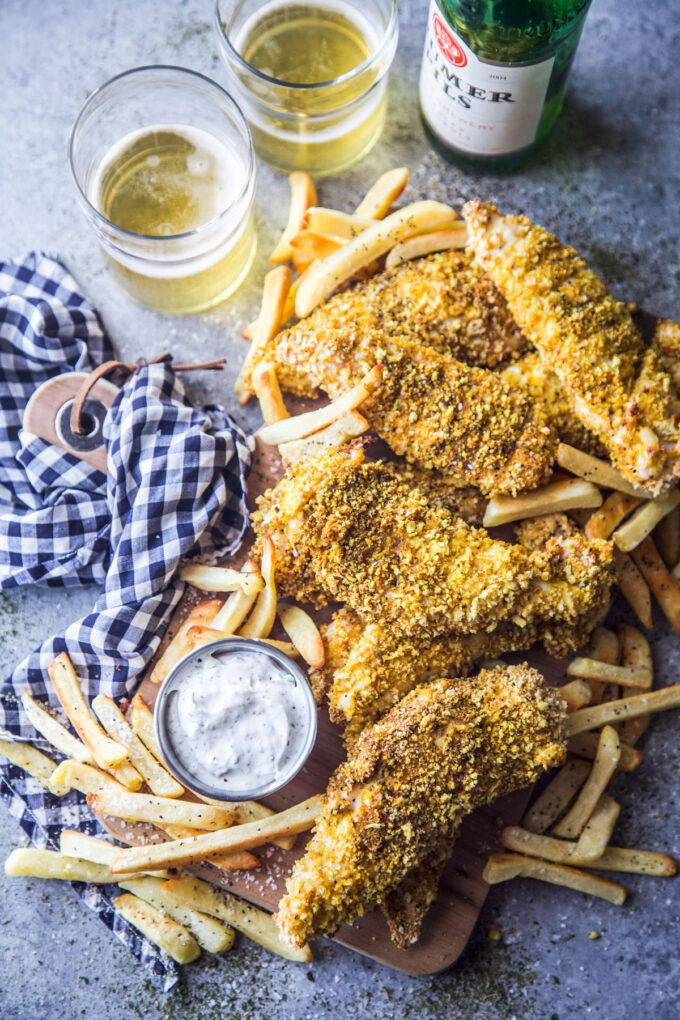 Indian Spiced Chicken Tenders with Cool Ranch Dipping Sauce