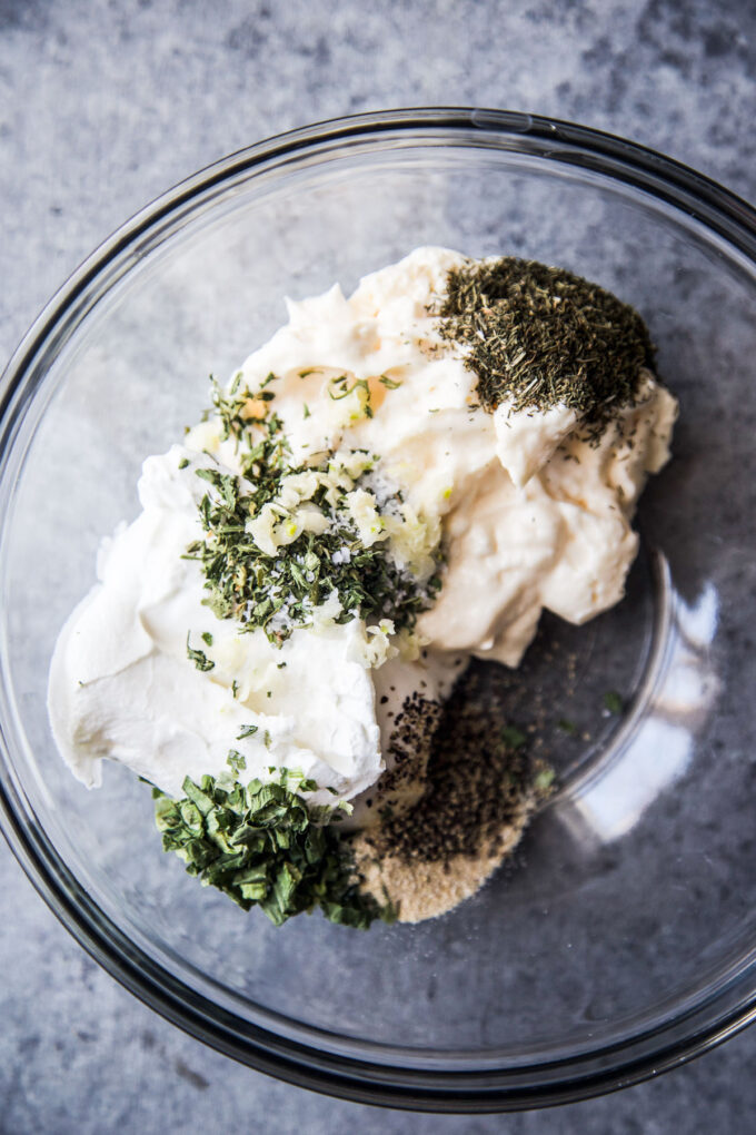 cool ranch ingredients in a bowl 