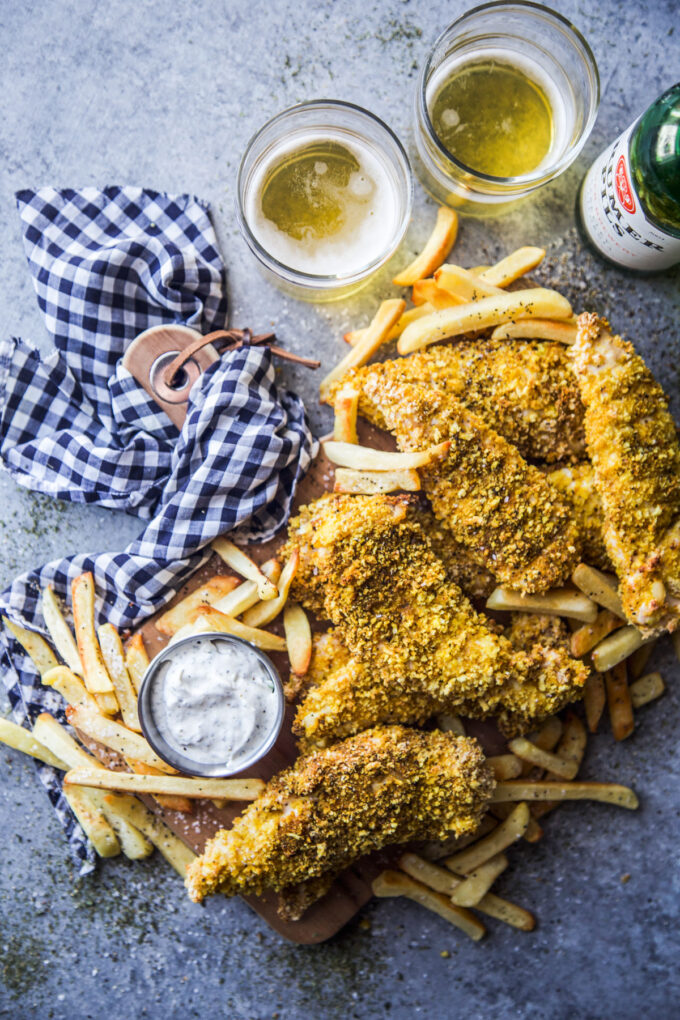 Indian Spiced Chicken Tenders with Cool Ranch Dipping Sauce