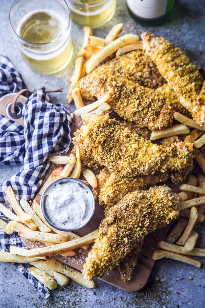 Indian Spiced Chicken Tenders with Cool Ranch Dipping Sauce